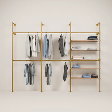 KIM DOUBLE 3 OAK – 5 shelves | gold