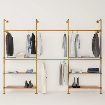 KIM DOUBLE 3 OAK – 6 bottom shelves | gold