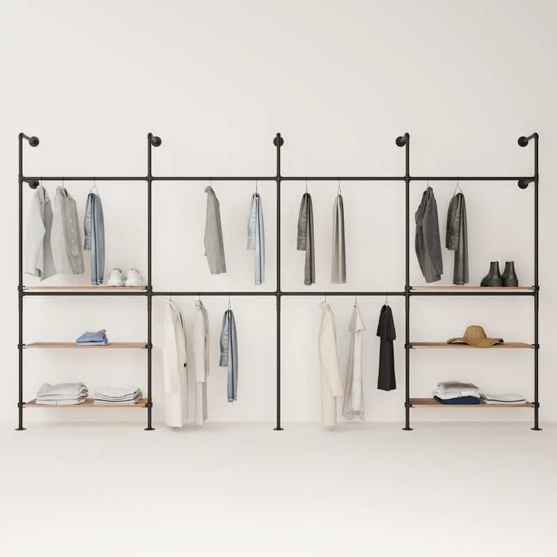 KIM DOUBLE 4 OAK – 6 shelves | gold