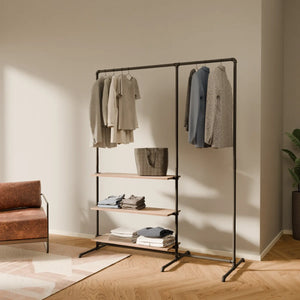 LAS 1.5 OAK – 3 shelves | Clothes rack with storage space