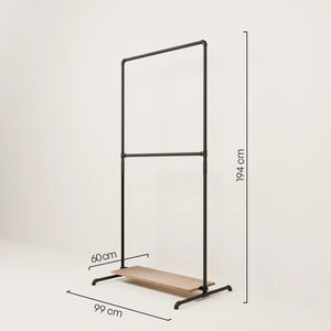 LAS 1 OAK – 1 shelf | Clothes rack with board