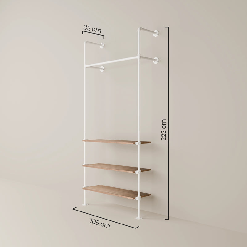 KIM 1 OAK – 3 shelves | white