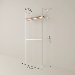KIM DOUBLE 1 OAK – 1 top shelf | white