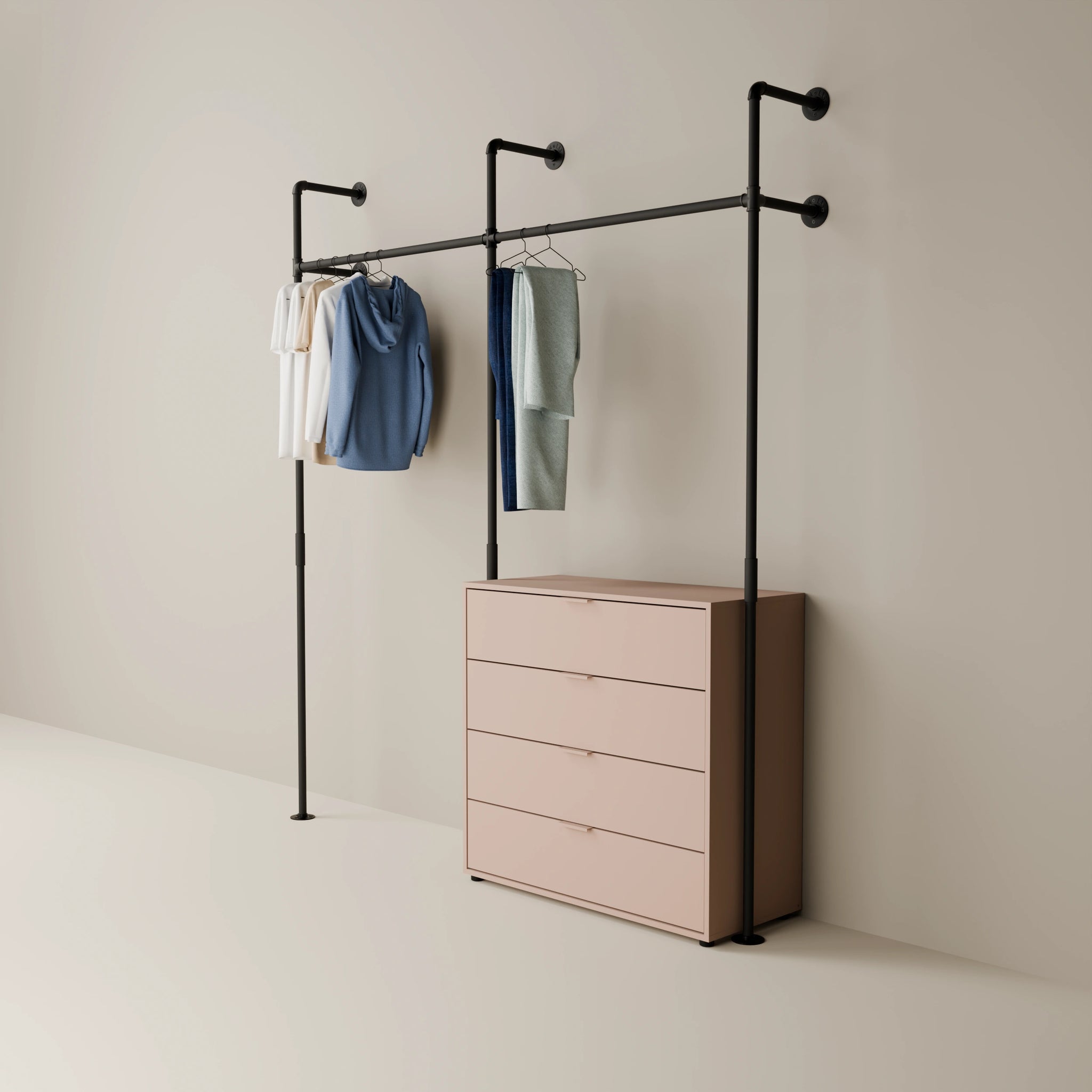 modern dresser with clothes rack Dresser with soft-close – modern storage – pamo. design