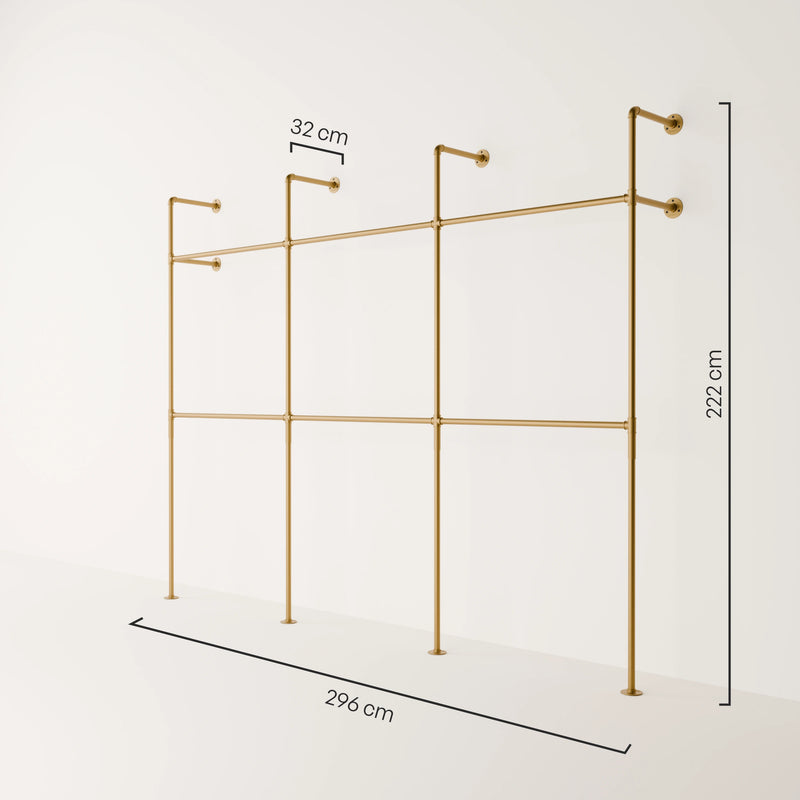 Maße Wandgarderobe gold