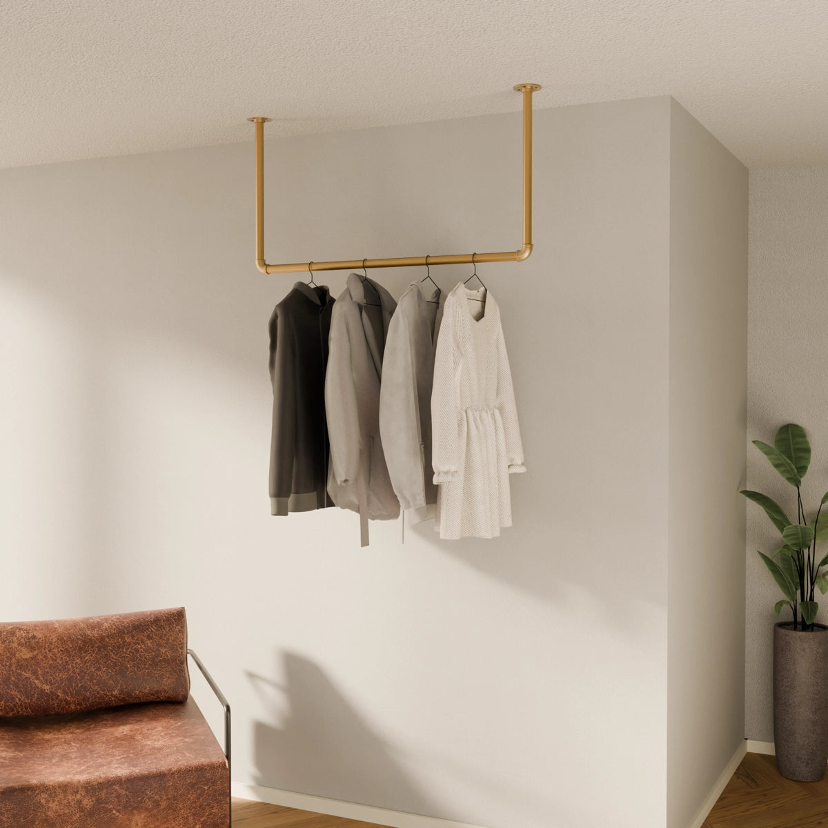 Ceiling clothes rail quality style. Store pamo. design