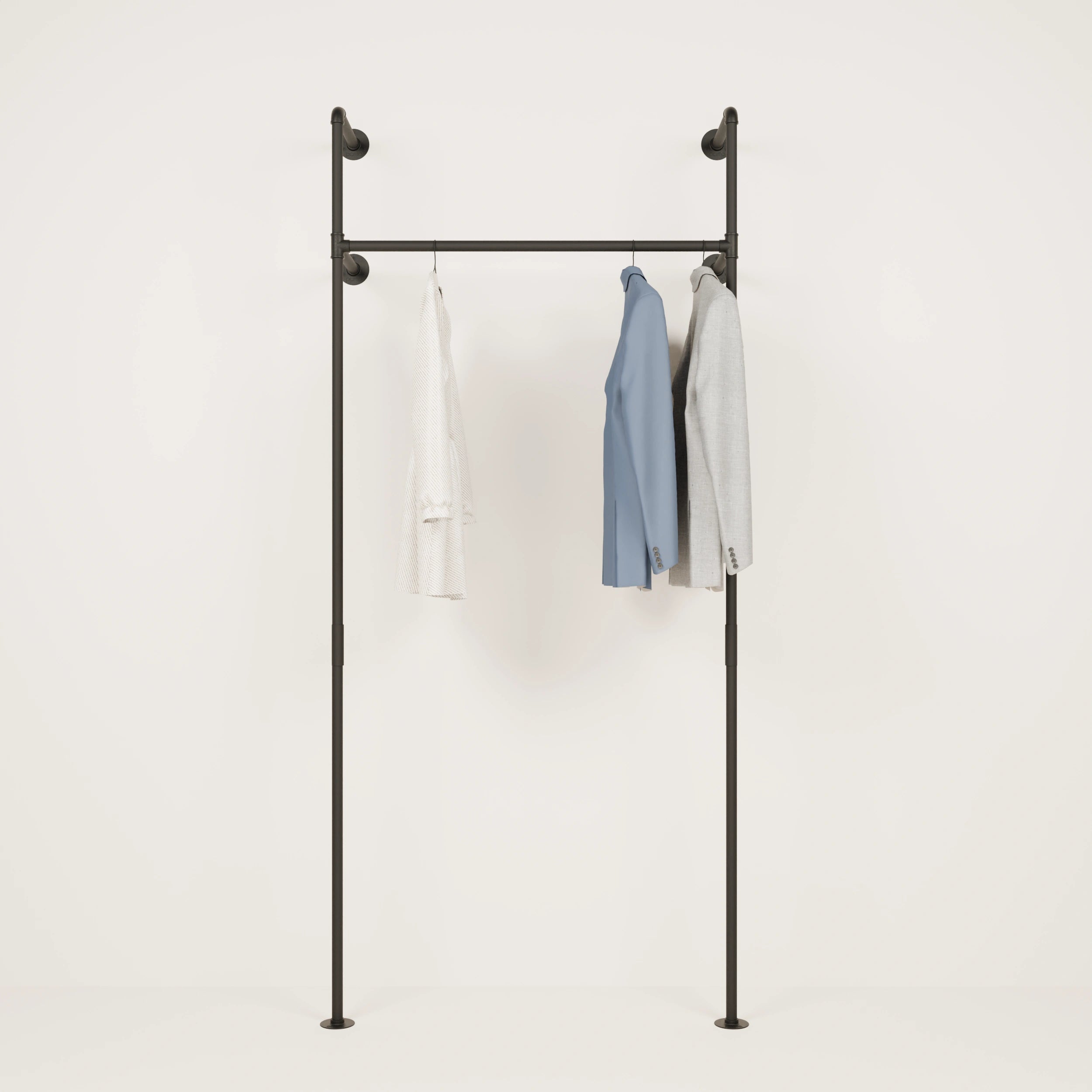 Kledingstang voor aan de Muur – Hoogwaardige Stalen Kledingroede – Set van 2 Kledingstang voor aan de Muur – Hoogwaardige Stalen Kledingroede – Set van 2