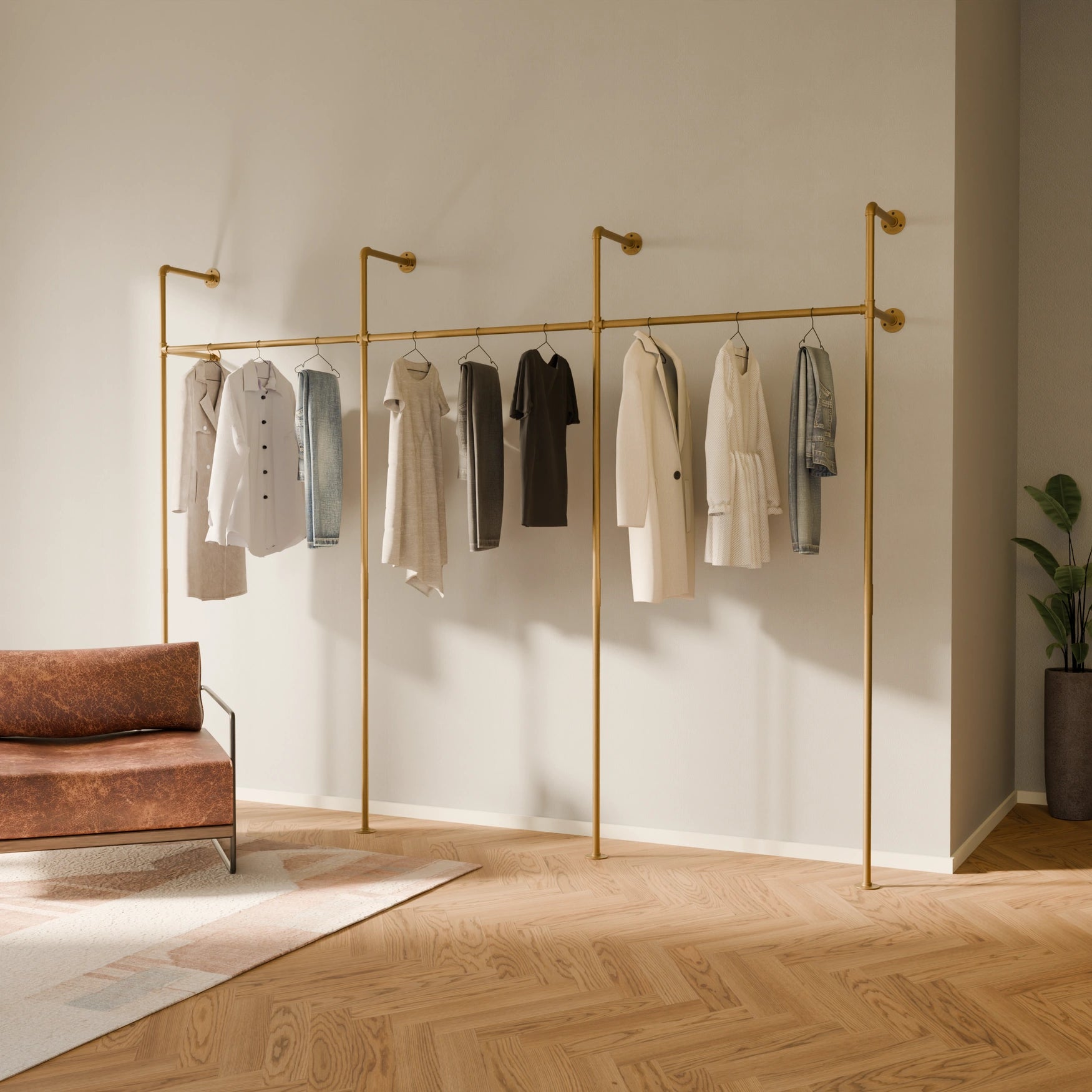 Kledingstang garderobe industrieel design voor plafond goud | breedte 100 cm x hoogte 70 cm | garderobestang | kleedkamer | slaapkamer | inloopkast M0213 -Gold Kledingstang garderobe industrieel design voor plafond goud | breedte 100 cm x hoogte 70 cm | garderobestang | kleedkamer | slaapkamer | inloopkast M0213 -Gold