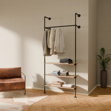 Wall Coat Rack with Shelf | KIM 1 OAK 3