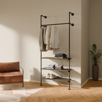 Shoe rack and coat hanger
