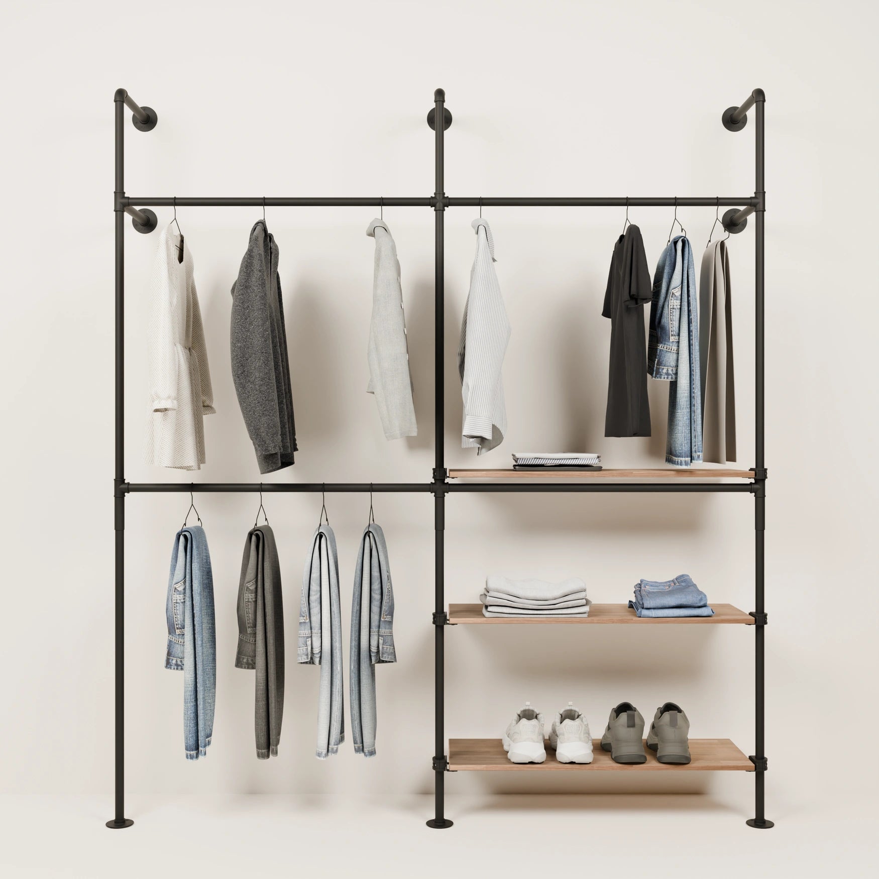 kim double 2 oak 3 – steel rack | pamo. design – pamo. design