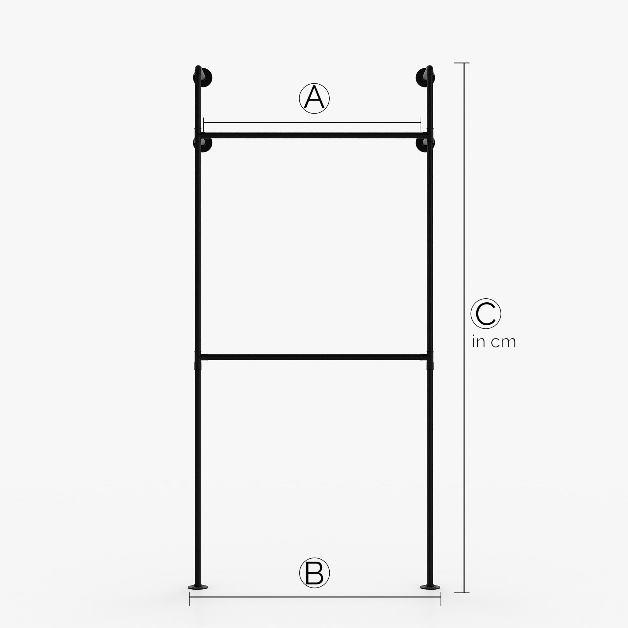 Custom made - KIM I Double – Wardrobe Industrial | industrial design | black tubes