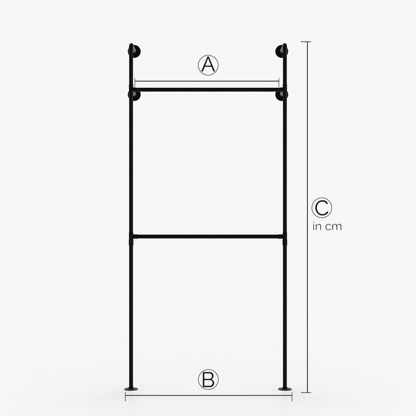 Custom made - KIM I Double – Wardrobe Industrial | industrial design | black tubes