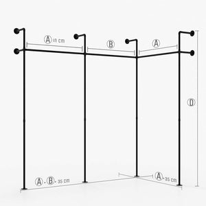 Fabricat pe măsură - KIM III EDGE – dulap industrial | design industrial | tuburi negre